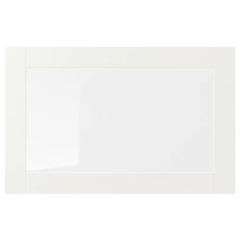IKEA SINDVIK СИНДВИК, стеклянная дверь, белый / прозрачное стекло, 60x38 см 802.918.54 фото №1
