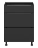 BRW Кухонный шкаф Sole L6 60 см с ящиками soft-close черный матовый, черный/черный матовый FM_D2S_60/82_2STB/B-CA/CAM фото thumb №1