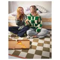 IKEA KLASSRUM КЛАССРУМ, килим, пласке плетіння, білий / зелений, 133x195 см 005.558.63 фото thumb №5