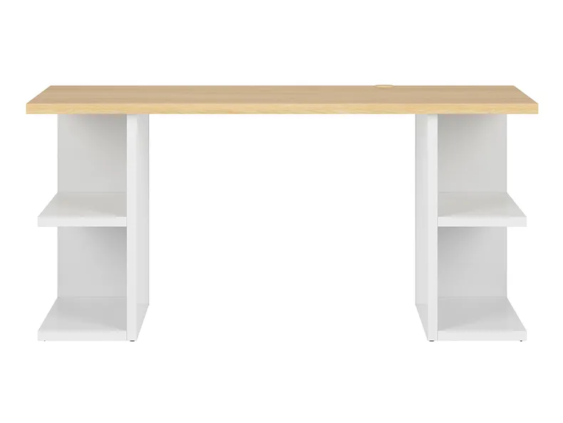 Письменный стол BRW Nandu, 160х70 см, белый глянцевый/дуб польский BIU/160-BIP/DP фото №2