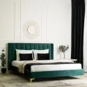 Кровать двуспальная бархатная MEBEL ELITE ARIA Velvet, 160x200 см, Зеленый фото thumb №2