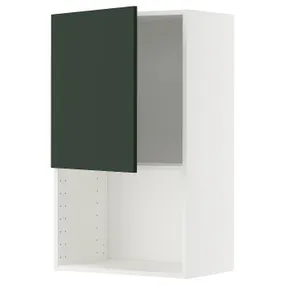 IKEA METOD МЕТОД, шафа навісна для мікрохвильової печ, білий / Хавсторп темно-зелений, 60x100 см 195.565.89 фото