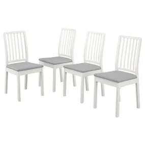 IKEA EKEDALEN ЕКЕДАЛЕН, стілець, білий/ОРРСТА світло-сірий 093.998.30 фото