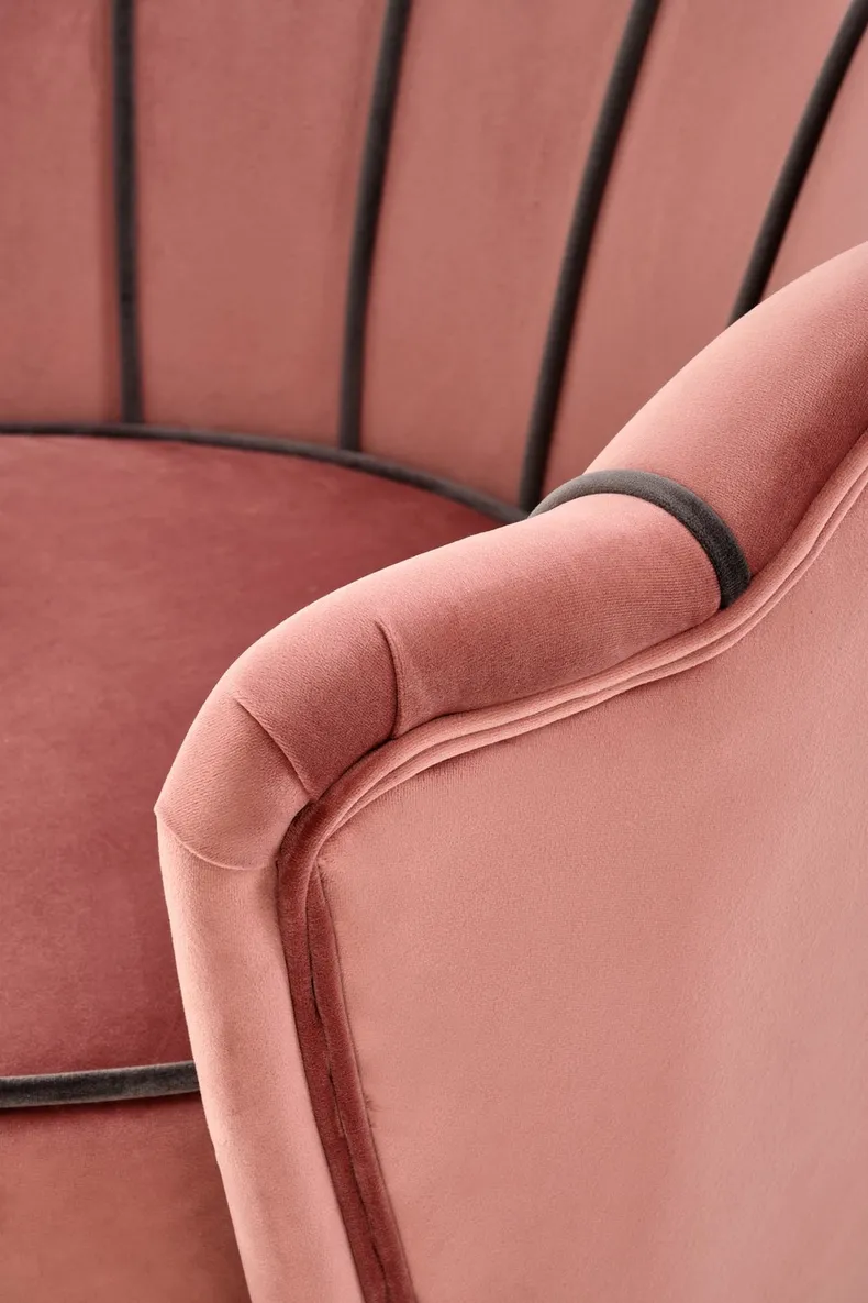 Мягкое кресло HALMAR ANGELO розовый/черный фото №4