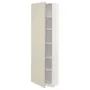 IKEA METOD МЕТОД, высокий шкаф с полками, белый / гавсторпский бежевый, 60x37x200 см 394.619.91 фото