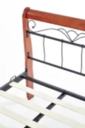 Кровать односпальная HALMAR VERONICA 90x200 см вишня антик/черный фото thumb №3
