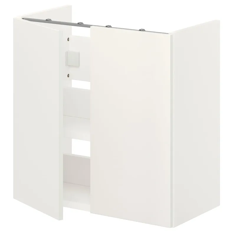 IKEA ENHET ЭНХЕТ, напольн шкаф д / раковины / полка / двери, белый, 60x32x60 см 193.236.46 фото №1