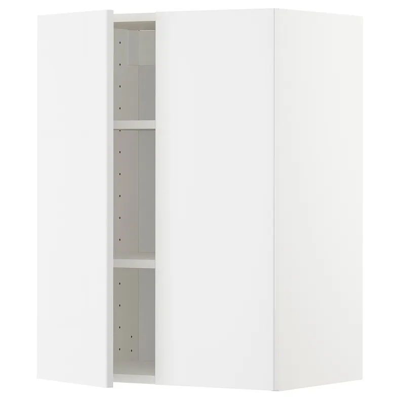 IKEA METOD МЕТОД, навісна шафа з полицями / 2 дверцят, білий / РІНГХУЛЬТ білий, 60x80 см 794.582.89 фото №1
