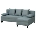 IKEA ANGSTA АНГСТА, 3-местный диван-кровать, с шезлонгом бирюзового цвета 805.014.37 фото thumb №1