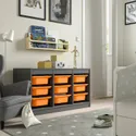 IKEA TROFAST, стеллаж для мусорных контейнеров, серый/светло-оранжевый, 99x44x56 см 195.749.46 фото thumb №2