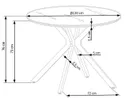 Стол кухонный круглый HALMAR AVELAR 120x120 см, столешница - черная/белая, ножки - черные фото thumb №9