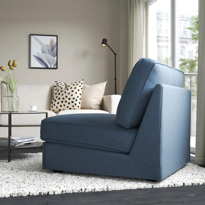 IKEA KIVIK КИВИК, 1-местный диван-кровать, Окрашенный в синий цвет 794.827.60 фото №4