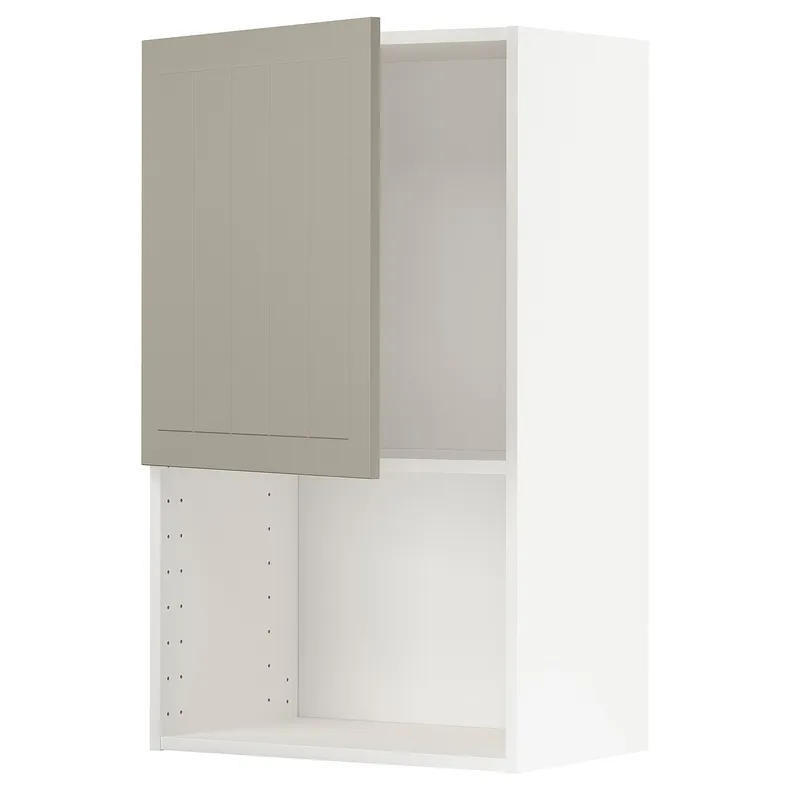 IKEA METOD МЕТОД, навесной шкаф для СВЧ-печи, белый / Стенсунд бежевый, 60x100 см 794.612.77 фото №1