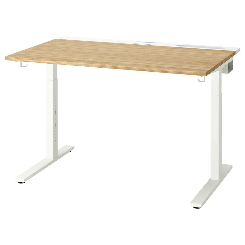 IKEA MITTZON МІТТЗОН, письмовий стіл, дуб okl / білий, 120x80 см 295.260.97 фото №1