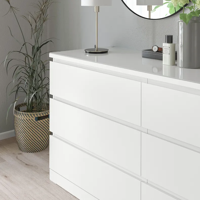 IKEA MALM МАЛЬМ, скляна стільниця, білий, 160x48 см 704.299.70 фото №3