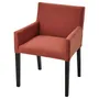 IKEA MÅRENÄS МОРЕНЭС, стул с подлокотником, черный / рыжевато-коричневый 595.143.90 фото