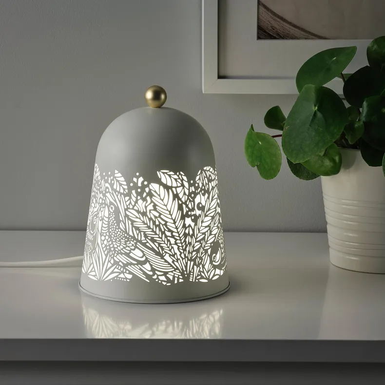 IKEA SOLSKUR СОЛЬСКУР, LED настільна лампа, колір білий / латунь 104.245.17 фото №3