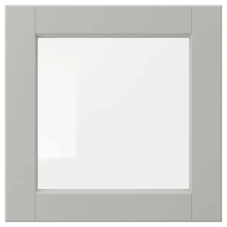 IKEA LERHYTTAN ЛЕРХЮТТАН, скляні дверцята, світло-сірий, 40x40 см 604.615.12 фото №1