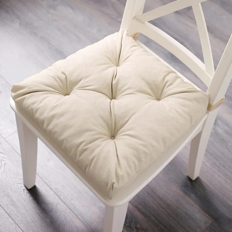 IKEA MALINDA МАЛІНДА, подушка на стілець, світло-бежевий, 40/35x38x7 см 102.092.02 фото №2