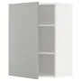 IKEA METOD МЕТОД, шафа навісна із полицями, білий / Хавсторп світло-сірий, 60x80 см 395.383.87 фото