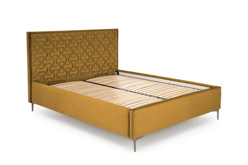 Изголовье кровати HALMAR MODULO W2 160 см горчичного цвета. Монолит 48 фото №2