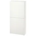 IKEA BESTÅ БЕСТО, навесной шкаф с 2 дверями, белый / Лапвикен белый, 60x22x128 см 594.219.61 фото thumb №1