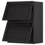IKEA METOD МЕТОД, навісна шафа гориз 2 дверц нат мех, чорний / Лерхіттан, пофарбований у чорний колір, 60x80 см 893.937.87 фото