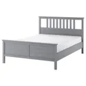 IKEA HEMNES ХЕМНЕС, каркас ліжка з матрацом, фарбований сірий / Екрехамн твердий, 140x200 см 095.433.28 фото thumb №1