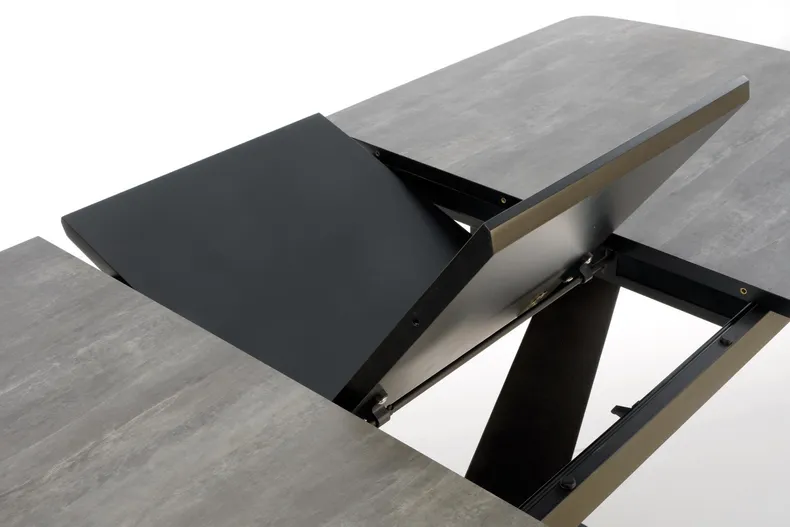 Обідній стіл розкладний HALMAR VINSTON 180-230x95 см, стільниця - темно-сіра/чорна, ніжки - чорні фото №9