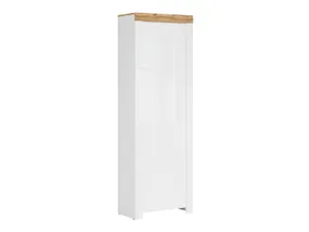 BRW Книжкова шафа Holten 67 см з дверцятами білий глянцевий, білий/дуб вотан/глянець білий REG1D/200-BI/DWO/BIP фото