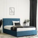 Кровать двуспальная бархатная MEBEL ELITE ANDRE Velvet, 140x200 см, Темно-синий фото thumb №5