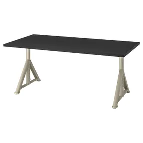 IKEA IDÅSEN ІДОСЕН, письмовий стіл, чорний / бежевий, 160x80 см 292.810.33 фото