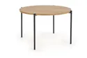 Круглий стіл HALMAR MORGAN 120x120 см дуб золотистий / чорний фото thumb №3