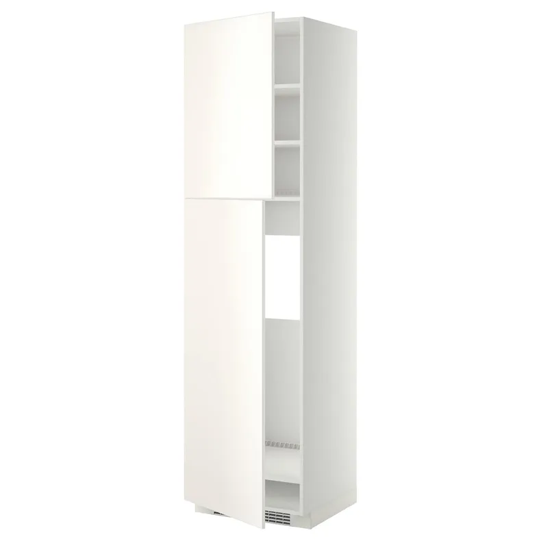IKEA METOD МЕТОД, висока шафа для холодильника, 2 дв, білий / ВЕДДІНГЕ білий, 60x60x220 см 194.591.16 фото №1