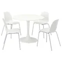IKEA DOCKSTA ДОКСТА / LIDÅS ЛИДОС, стол и 4 стула, белый белый / белый хром, 103 см 294.816.02 фото thumb №1