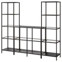 IKEA VITTSJÖ ВІТТШЕ, шафа, чорно-коричневий / скло, 202x36x175 см 292.945.54 фото thumb №1