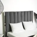 Кровать двуспальная бархатная MEBEL ELITE EMILIO Velvet, 160x200 см, Серый фото thumb №5