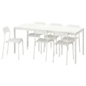 IKEA VANGSTA ВАНГСТА / ADDE АДДЕ, стіл+6 стільців, білий / білий, 120 / 180 см 894.830.47 фото thumb №1