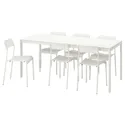 IKEA VANGSTA ВАНГСТА / ADDE АДДЕ, стол и 6 стульев, белый / белый, 120 / 180 см 894.830.47 фото thumb №1