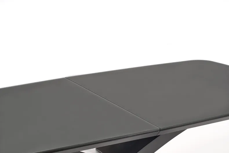 Обідній стіл розкладний HALMAR SILVESTRO 180-220x89 см, стільниця - темно-сірий, ніжка - чорний фото №4