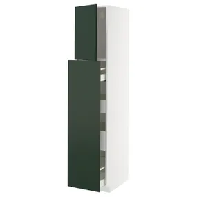 IKEA METOD МЕТОД / MAXIMERA МАКСІМЕРА, висока шафа/висувна секція/1дв/4шх, білий / Хавсторп темно-зелений, 40x60x200 см 995.568.54 фото