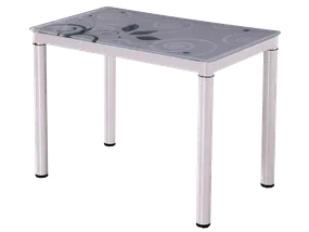 Стіл обідній скляний SIGNAL DAMAR, білий 60x80 фото