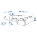 IKEA KIVIK КИВИК, 7-местный п-образный диван, Талмира белая/черная 995.277.10 фото thumb №6