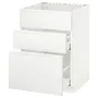 IKEA METOD МЕТОД / MAXIMERA МАКСИМЕРА, напольн шк п-мойку+3фрнт пнл / 2ящ, белый / Воксторп матовый белый, 60x60 см 191.126.77 фото