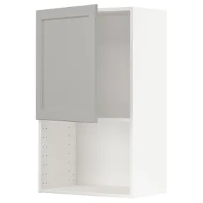 IKEA METOD МЕТОД, шафа навісна для мікрохвильової печ, білий / світло-сірий Lerhyttan, 60x100 см 194.664.66 фото