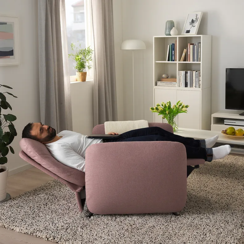 IKEA EKOLSUND ЕКОЛЬСУНД, крісло розкладне, Гарматний світло-рожевий 592.971.84 фото №4