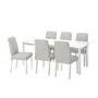 IKEA STRANDTORP СТРАНДТОРП / BERGMUND БЕРГМУНД, стіл+6 стільців, білий / Orsta світло-сірий, 150 / 205 / 260 см 394.410.93 фото