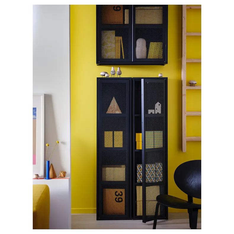 IKEA IVAR ИВАР, шкаф с дверью, чёрная сетка, 40x160 см 205.312.39 фото №4