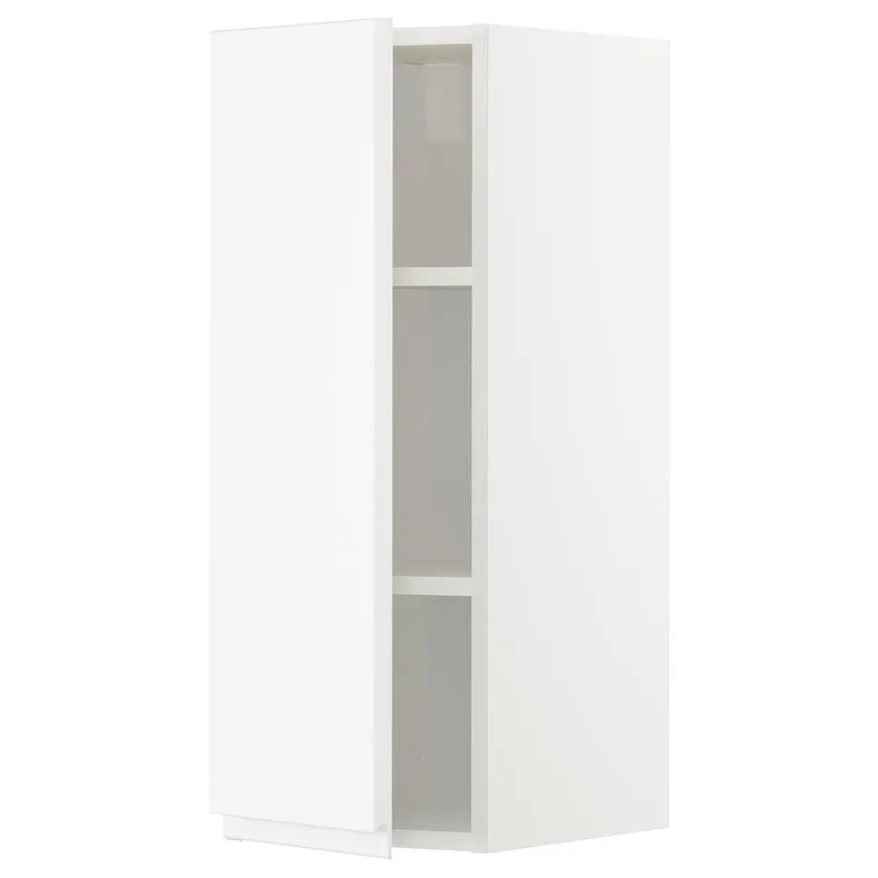 IKEA METOD МЕТОД, навесной шкаф с полками, белый / Воксторп матовый белый, 30x80 см 894.574.11 фото №1