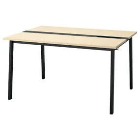IKEA MITTZON МІТТЗОН, стіл для конференцій, okl береза/чорний, 140x108x75 см 595.333.84 фото